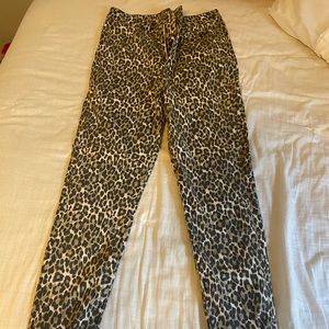 cheetah print high waisted jeans